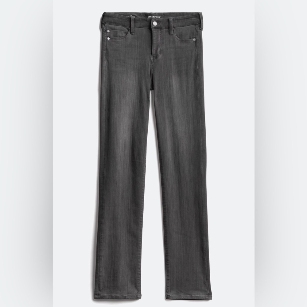 Liverpool Kennedy Straight Leg Jeans in Charcoal